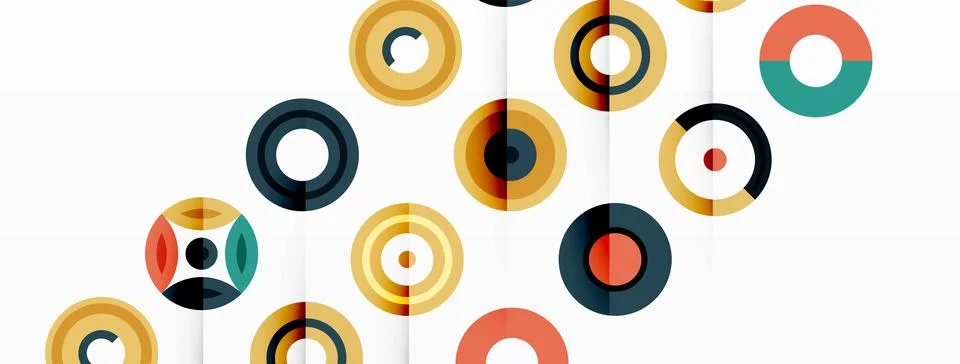 Vibrant and eye-catching vector background featuring a grid of colorful circles Stock Illustration