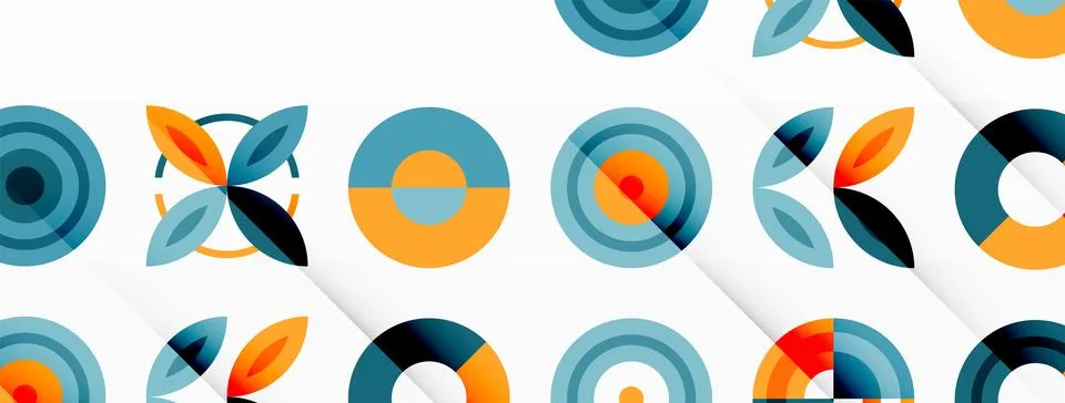 Vibrant and eye-catching vector background featuring a grid of colorful circles Stock Illustration