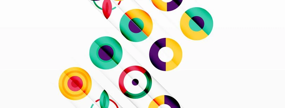 Vibrant and eye-catching vector background featuring a grid of colorful circles Stock Illustration