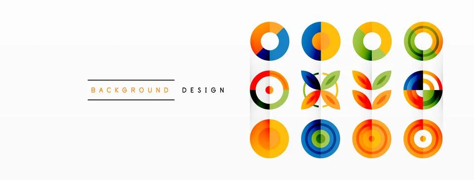 Vibrant and eye-catching vector background featuring a grid of colorful circles Stock Illustration