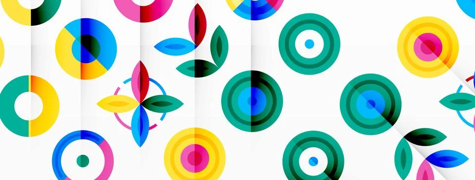 Vibrant and eye-catching vector background featuring a grid of colorful circles Illustrazione stock