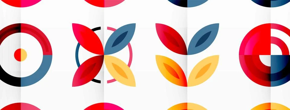 Vibrant and eye-catching vector background featuring a grid of colorful circles Stock Illustration
