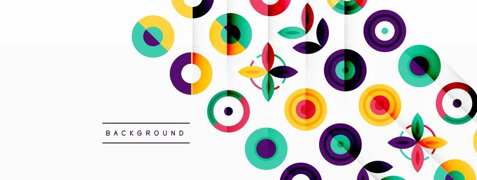 Vibrant and eye-catching vector background featuring a grid of colorful circles Stock Illustration