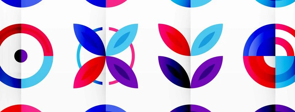 Vibrant and eye-catching vector background featuring a grid of colorful circles Stock Illustration