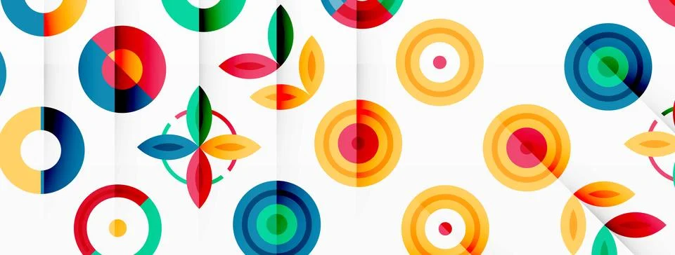 Vibrant and eye-catching vector background featuring a grid of colorful circles Illustrazione stock