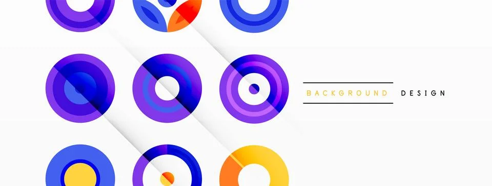 Vibrant and eye-catching vector background featuring a grid of colorful circles Illustrazione stock