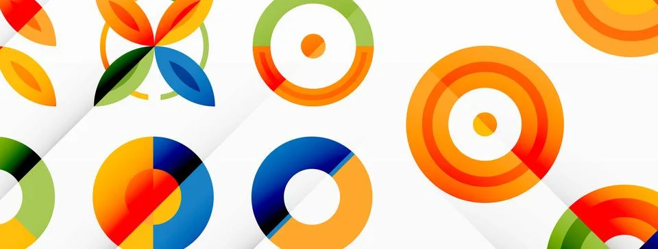 Vibrant and eye-catching vector background featuring a grid of colorful circles Stock Illustration