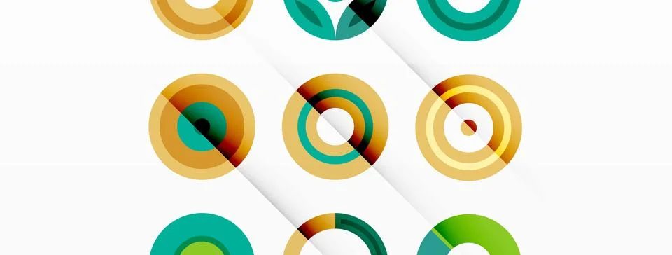 Vibrant and eye-catching vector background featuring a grid of colorful circles Stock Illustration