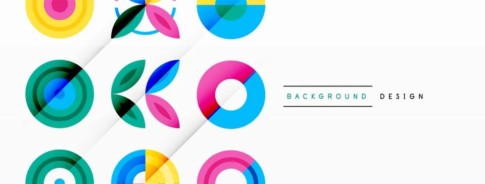 Vibrant and eye-catching vector background featuring a grid of colorful circles Illustrazione stock