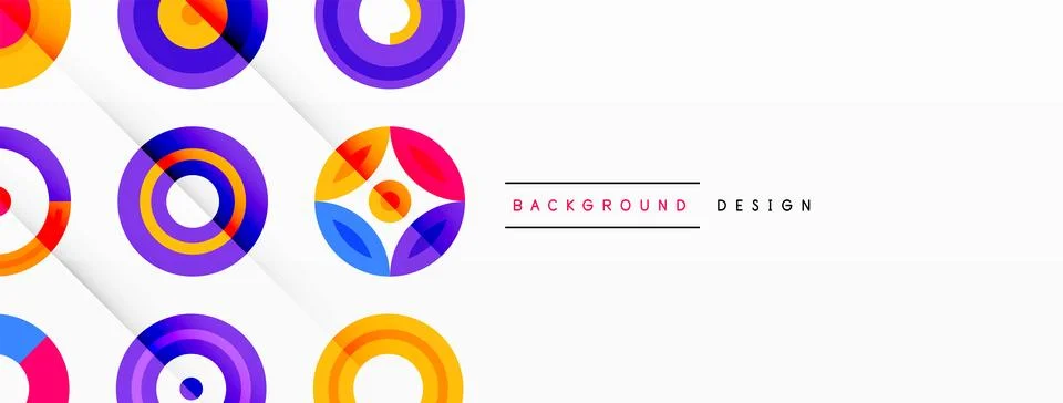 Vibrant and eye-catching vector background featuring a grid of colorful circles Stock Illustration