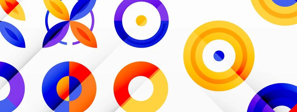 Vibrant and eye-catching vector background featuring a grid of colorful circles Illustrazione stock