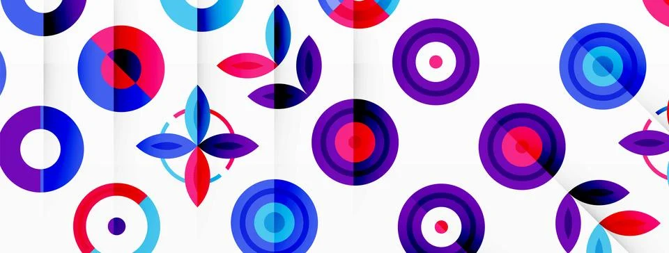 Vibrant and eye-catching vector background featuring a grid of colorful circles Stock Illustration