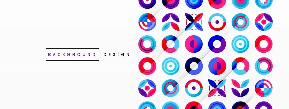 Vibrant and eye-catching vector background featuring a grid of colorful circles Stock Illustration