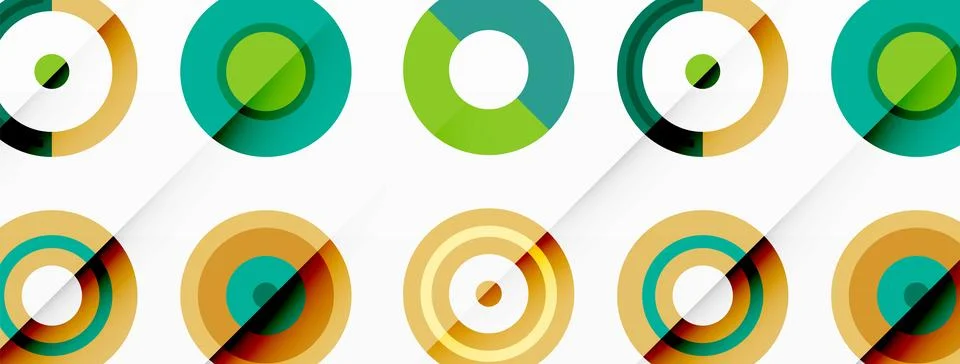 Vibrant and eye-catching vector background featuring a grid of colorful circles Stock Illustration