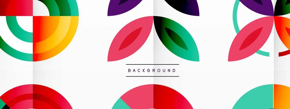 Vibrant and eye-catching vector background featuring a grid of colorful circles Stock Illustration