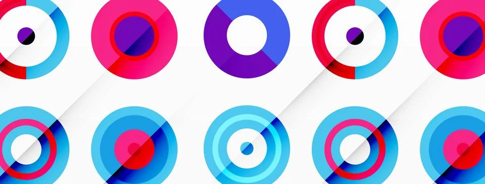 Vibrant and eye-catching vector background featuring a grid of colorful circles Stock Illustration