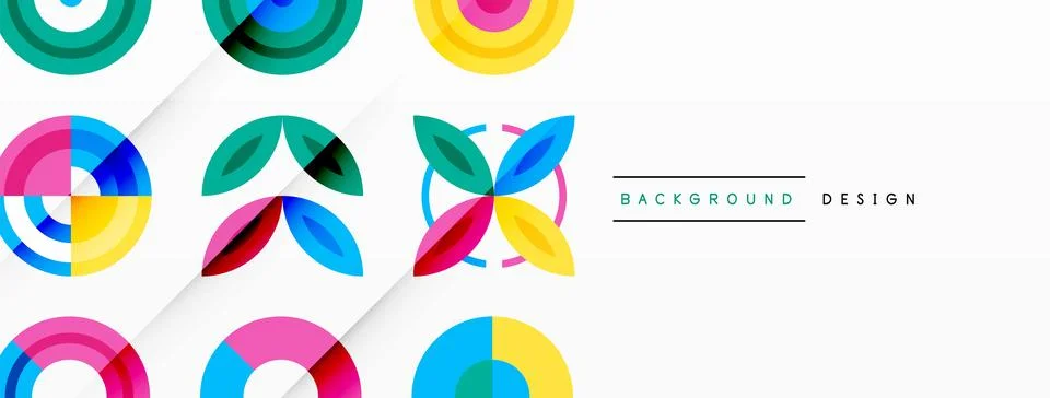 Vibrant and eye-catching vector background featuring a grid of colorful circles Stock Illustration