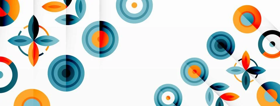 Vibrant and eye-catching vector background featuring a grid of colorful circles Stock Illustration