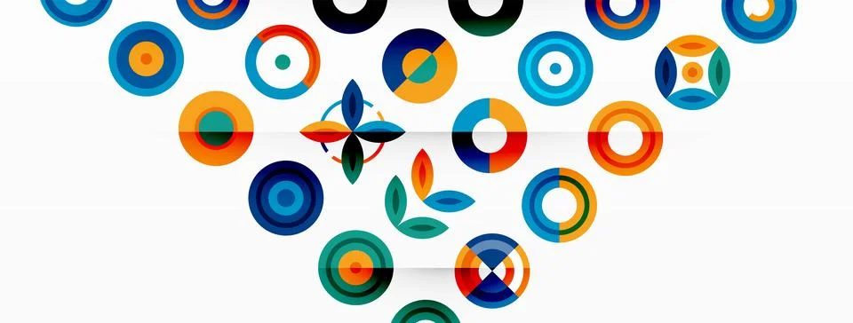 Vibrant and eye-catching vector background featuring a grid of colorful circles Stock Illustration