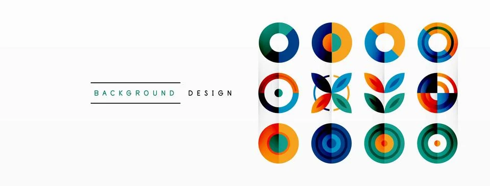 Vibrant and eye-catching vector background featuring a grid of colorful circles Stock Illustration