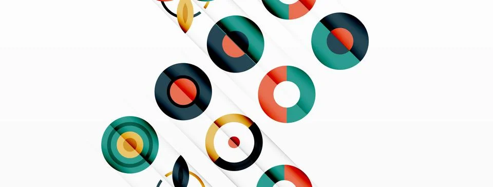 Vibrant and eye-catching vector background featuring a grid of colorful circles Illustrazione stock