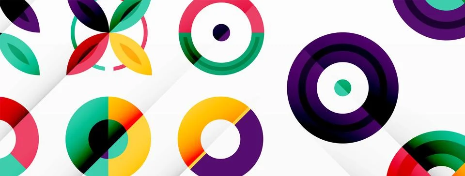 Vibrant and eye-catching vector background featuring a grid of colorful circles Stock Illustration