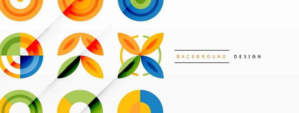 Vibrant and eye-catching vector background featuring a grid of colorful circles Stock Illustration