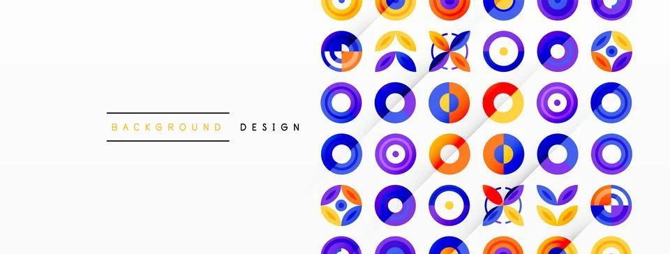 Vibrant and eye-catching vector background featuring a grid of colorful circles Illustrazione stock