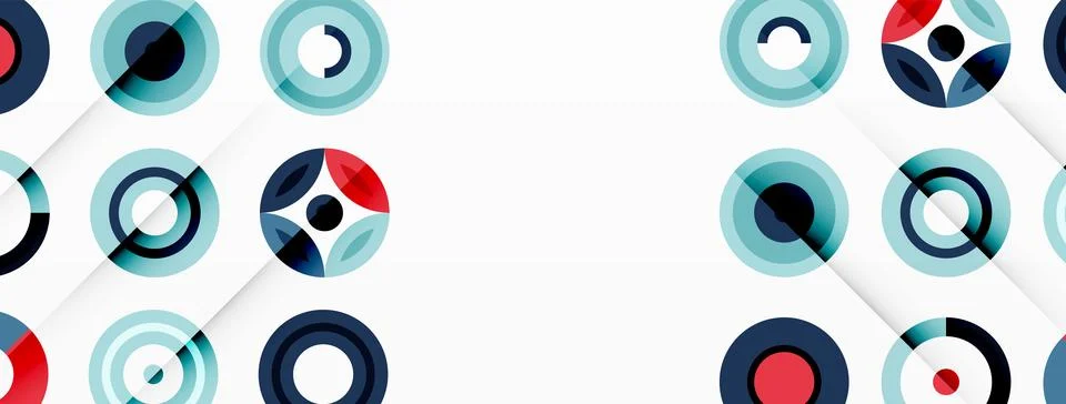 Vibrant and eye-catching vector background featuring a grid of colorful circles Stock Illustration