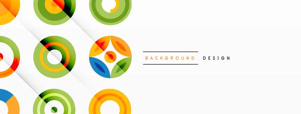 Vibrant and eye-catching vector background featuring a grid of colorful circles Stock Illustration