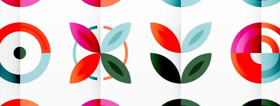 Vibrant and eye-catching vector background featuring a grid of colorful circles Stock Illustration