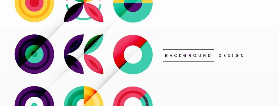 Vibrant and eye-catching vector background featuring a grid of colorful circles Stock Illustration