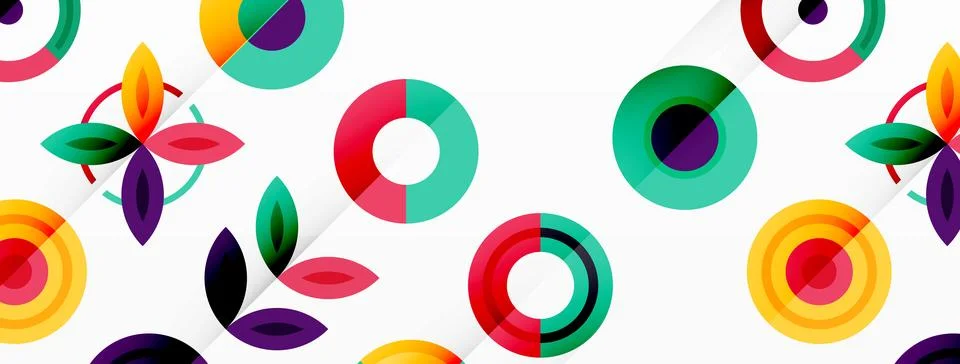 Vibrant and eye-catching vector background featuring a grid of colorful circles Illustrazione stock