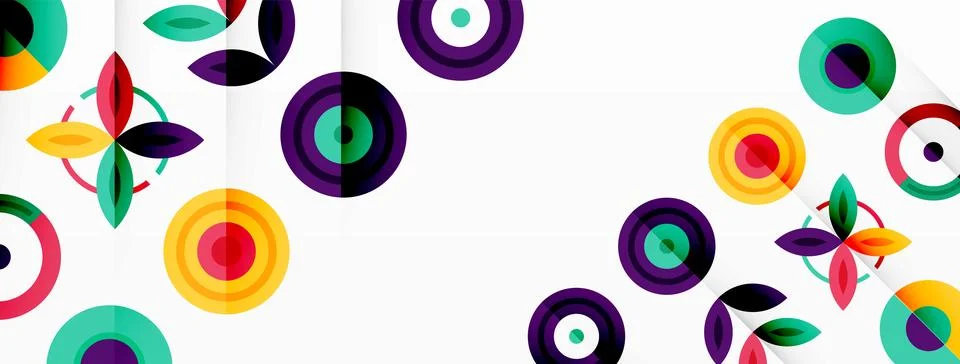 Vibrant and eye-catching vector background featuring a grid of colorful circles Stock Illustration