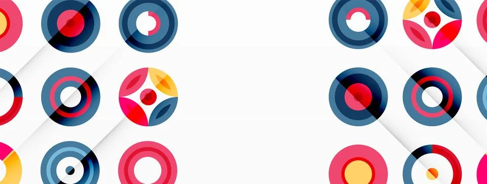 Vibrant and eye-catching vector background featuring a grid of colorful circles Stock Illustration