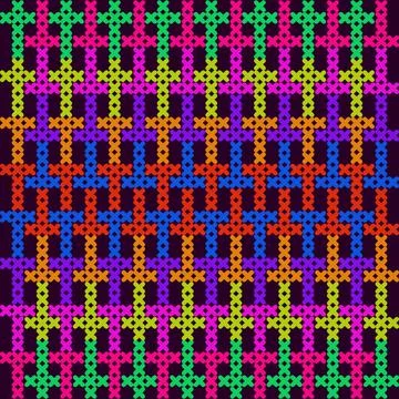 A vibrant and intricate mosaic pattern created with small squares Stock Illustration