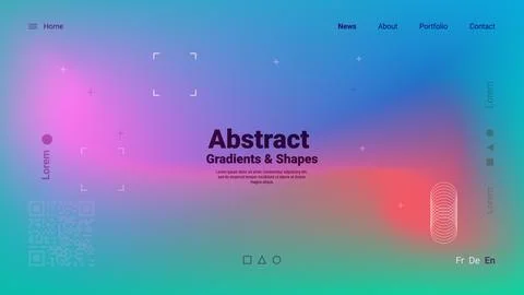 A vibrant and modern web interface displays gradients and shapes with inter.. 스톡 일러스트