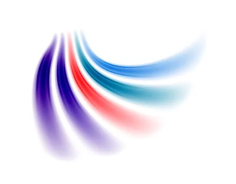 A vibrant and playful design featuring rainbow-color lines arranged in a dynamic Stock Illustration