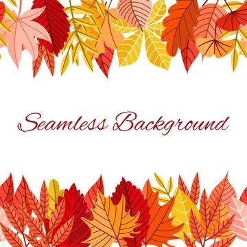 A vibrant and seamless background showcasing colorful autumn leaves that are  Stock Illustration