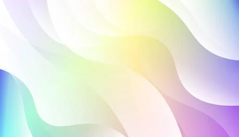 Vibrant And Smooth Gradient Soft Colors Wave Geometric Shape. For Cover Page, Stock Illustration