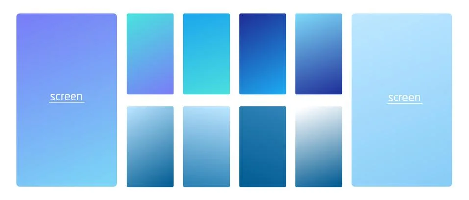 Vibrant and smooth gradient soft blue sky colors for devices Stock Illustration