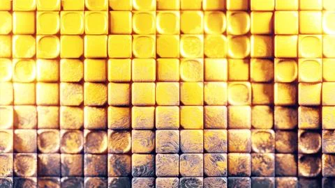 This is a vibrant and visually appealing yellow mosaic texture with an abstract Иллюстрация