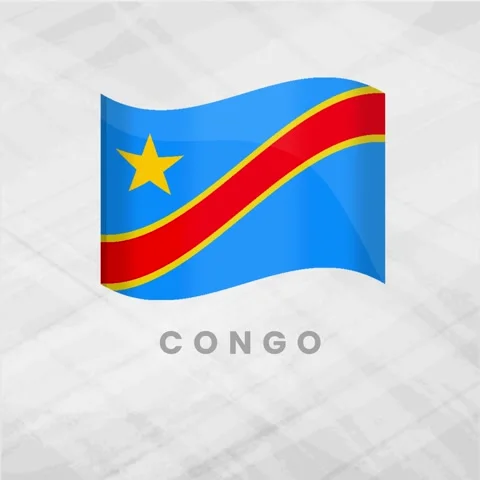 Vibrant Animated Congo Flag Waving with Dynamic Colors and National Pride f.. Stock Footage 334566619