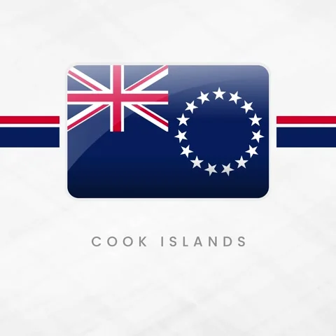 Vibrant Animated Cook Islands Flag Waving with Deep Blue Field and Circle o.. Stock Footage 313742593