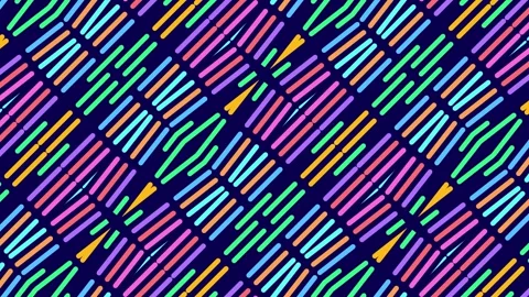 Vibrant Animated Geometric Pattern of Moving Colorful Lines Stock Footage 335080665
