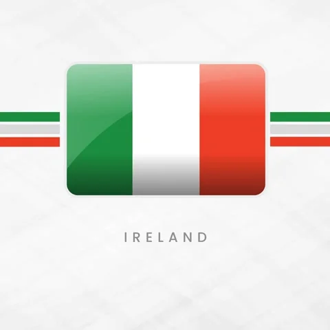 Vibrant Animated Ireland Flag in Button Frame with Bold Green, White, and O.. Stock Footage 313744923