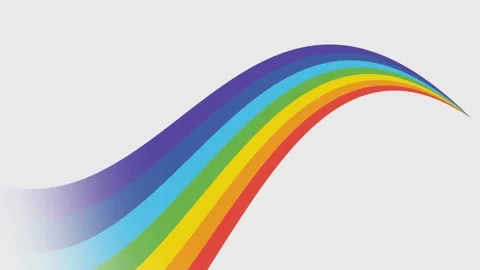 Vibrant Animated Rainbow Arcing Over White Background in HD Stock Footage 305135155
