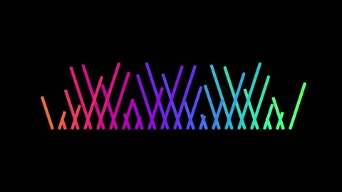 Vibrant animated sound equalizer bars moving on a dark background showing a.. Stock Footage 339136253