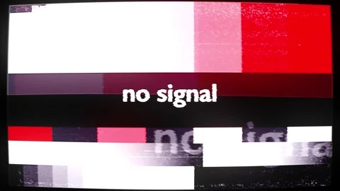 Vibrant animation of multi-colored stripes with ‘No Signal’ display, 4K. Stock Footage 297354995