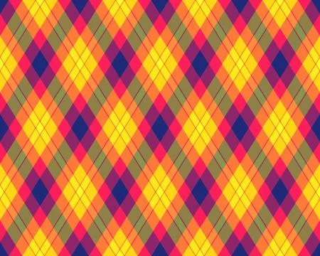 Vibrant argyle diamond pattern in bold, joyful colors. Perfect for textile de Stock Illustration